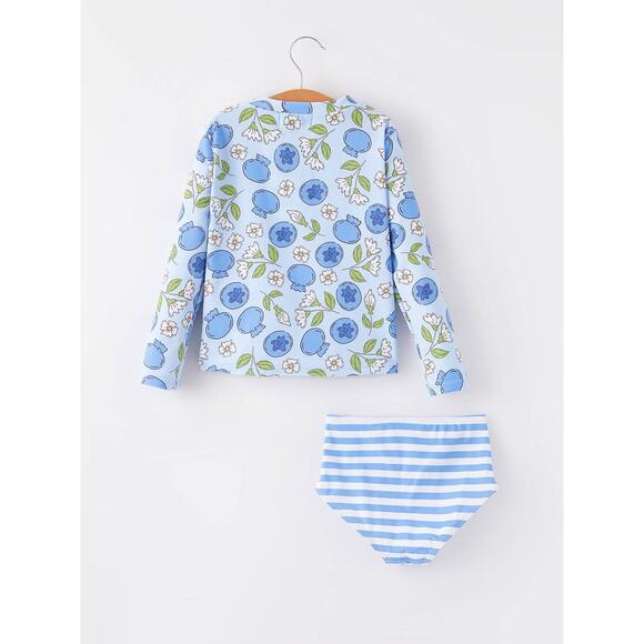 Rylee Faith Designs Girls 2T Rash Guard Swimsuit Set Print Long Sleeve NWT - Picture 1 of 8